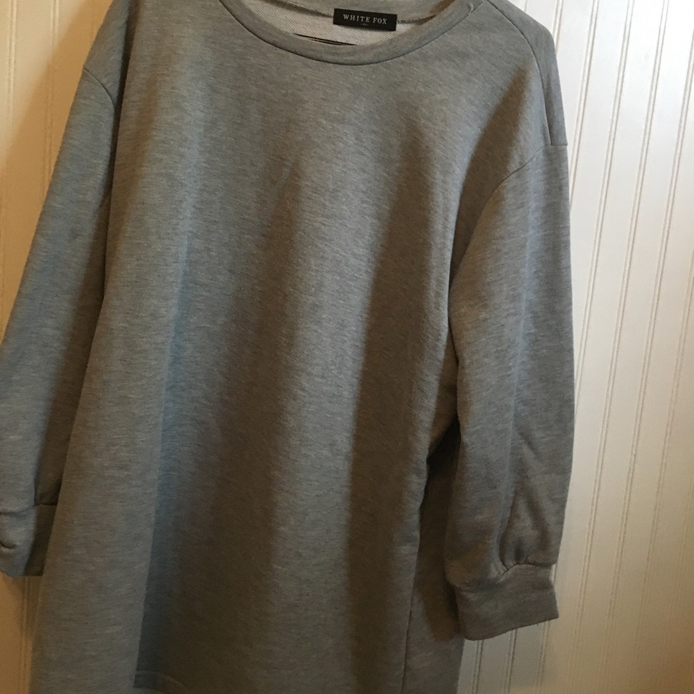 White Fox Grey Sweatshirt dress